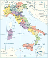 Italy Map - highly detailed vector illustration - 608771331