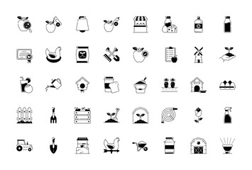 Set of gardening and farming icons vector illustration