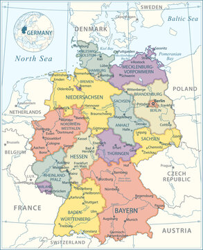 Germany Map - highly detailed vector illustration