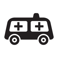 Obraz premium Ambulance truck icon vector, filled flat sign, solid pictogram isolated on white. Symbol, logo illustration. Pixel perfect