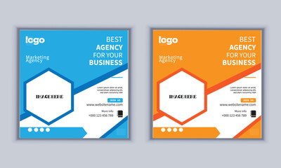Digital marketing agency business flyer design vector template