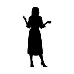 Vector illustration. Silhouette of a woman psychologist. Female doctor.