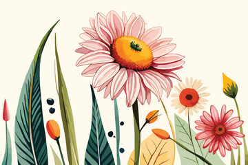 daisy flower watercolor art