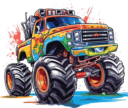 Monster truck cartoon