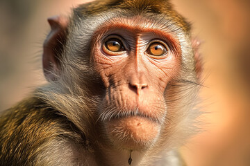 Fototapeta premium close up of a macaque