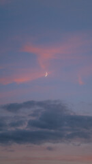 Moon during sunset