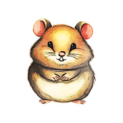Hamster Watercolor Illustration
