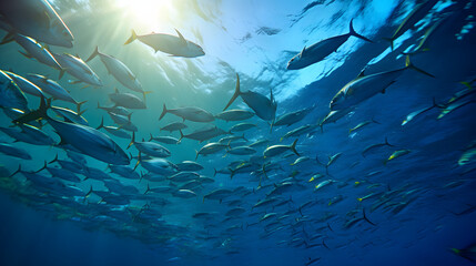 Fototapeta na wymiar Thriving Tuna: An Insight into Sustainable Tuna Fisheries and Marine Studies
