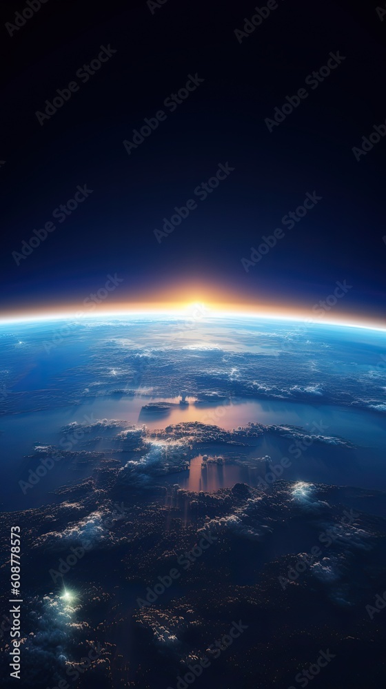 Wall mural earth and sun wallpaper photo of earth in space