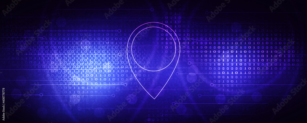 Poster 2d rendering red map pointer