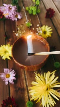 still life with flowers, blowing out match, flame,flower, tea, spa, white, cup, green, drink, glass, healthy, food, nature, herbal, plant, flowers, isolated, leaf, health, table, yellow, honey, bath, 