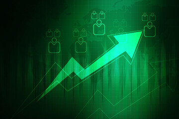 2d rendering Stock market online business concept. business Graph 
