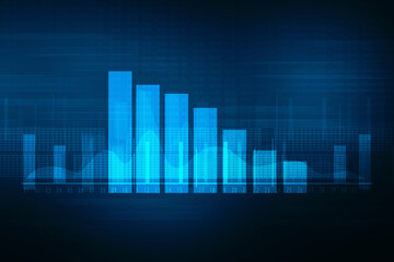 2d rendering Stock market online business concept. business Graph 

