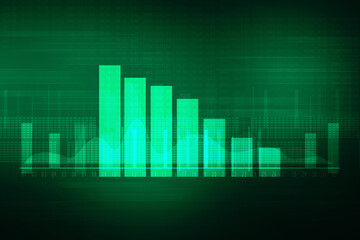2d rendering Stock market online business concept. business Graph 

