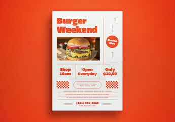 Minimalist Burger Weekend Flyer Layout