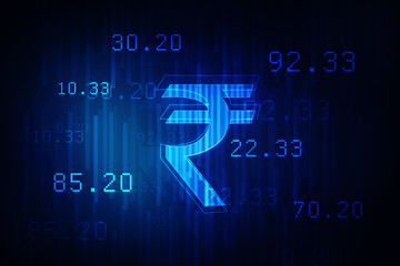 2D illustration Rupee currency sign