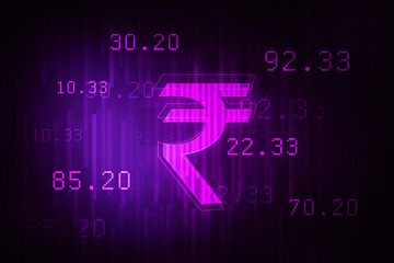 2D illustration Rupee currency sign