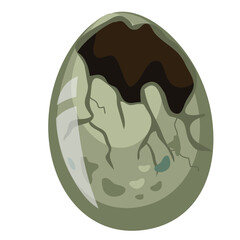 Clipart cute flat dinosaur's egg on a white background. Funny cartoon dinosaur egg isolated on white background for packing paper, fabric, postcard, clothing, printable game card. Vector file.