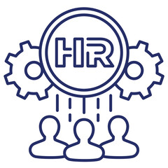HR, Human Resource line icon on white