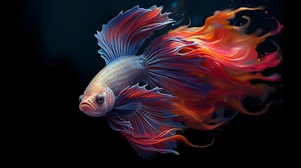 Fototapeta premium Artistic Depiction of a Fighting Fish in Fantasy Colors