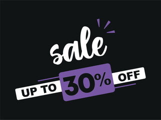 30% off. Special offer, sales, promo, shop. Campaign for retail, store. Vector illustration discount price