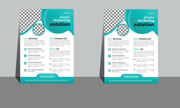 Corporate & modern Business Flyer design Template, Geometric shape Business Flyer annual report, poster, A4 template, with color,