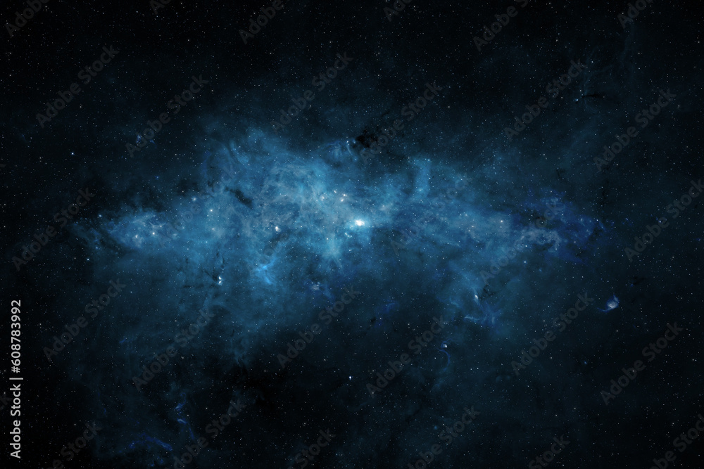 Wall mural nebula and galaxies in space. the milky way center aglow with dust. elements of this image furnished