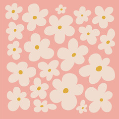 Modern floral posters with flowers. Abstract art. 