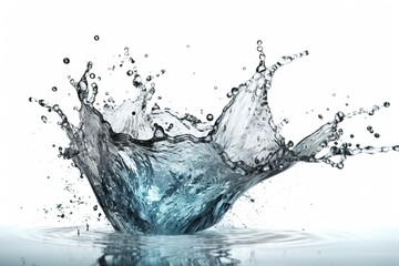 water splash isolated on white background. Generated by AI
