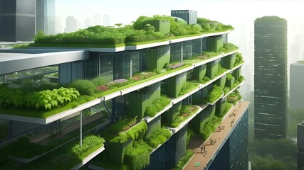 Fototapeta premium sustainable energy, city, futuristic illustration