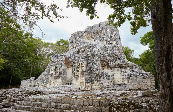 The Mayan Ruins of Chicanna in Campeche, Mexico, Best Known for its Huge Earth Monster Building