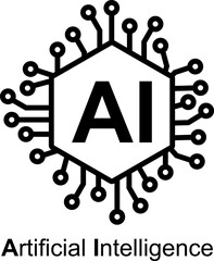 artificial intelligence logo vector symbol in black for social media needs, apps and posters and others