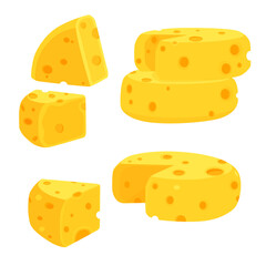 cheese on a white background. vector illustration