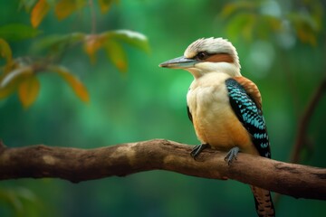 Obraz premium Laughing Kookaburra perched. Generative AI