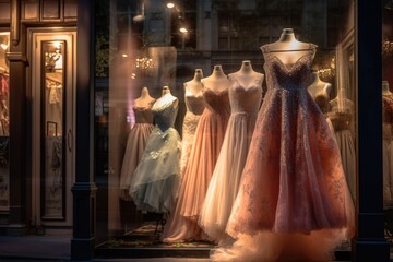 Wedding dress store window