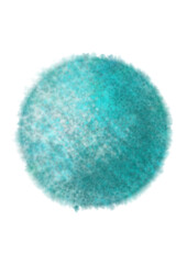 Blue and withe watercolor circle painting on transparent background