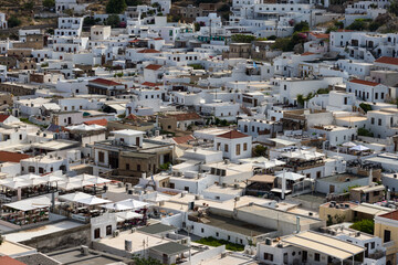 Fototapeta premium Historical architecture of Greece. Typical white buildings in greek islands. 