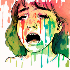 portrait of a crying girl