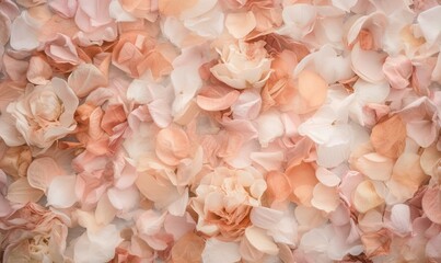  a wall of pink and white flowers with a white background.  generative ai