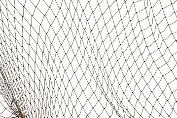 Football or tennis net. Rope mesh on a white background close-up