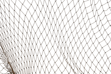 Football or tennis net. Rope mesh on a white background close-up