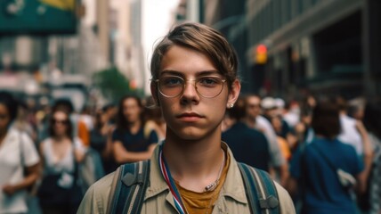 Fototapeta premium Activist youth going to pride march