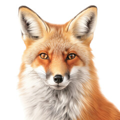 Fototapeta premium a Red Fox portrait in a Wildlife-themed, photorealistic illustration in a PNG format, cutout, and isolated. Generative AI