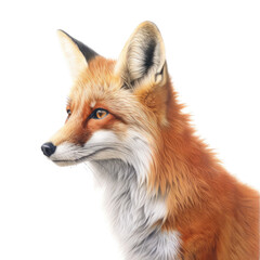 a Red Fox portrait in a Wildlife-themed, photorealistic illustration in a PNG format, cutout, and isolated. Generative AI