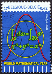 Postage stamp Belgium 2000 World Mathematics Year