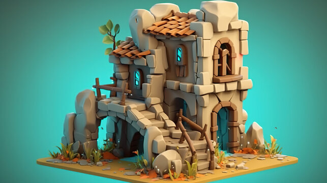 3d cartton style house