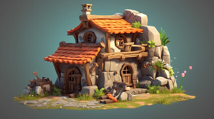 3d cartton style house
