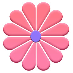 Flower pink color 3D shape graphic png clipart sticker