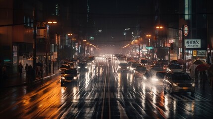 Obraz premium time lapse of traffic