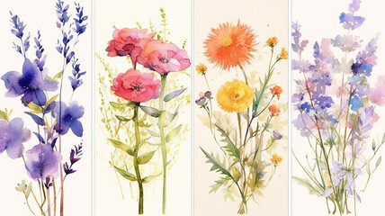 watercolor flowers for design